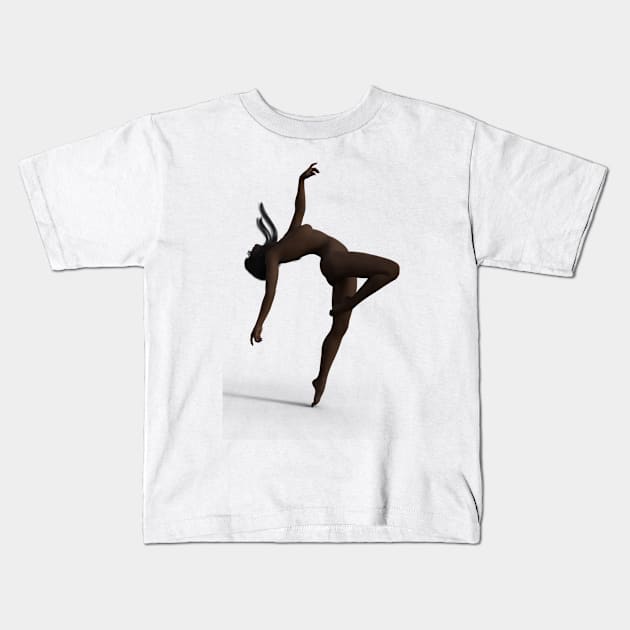 Graceful Rhythms - Dancing Female Silhouette Kids T-Shirt by Pieartscreation